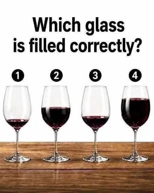 Which Glass Is Filled Correctly? The Art of Pouring Wine 825330051_1135827209008217_3565234333536461837_n