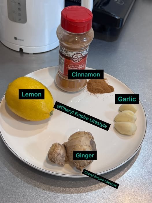 Natural Ginger, Garlic, Lemon, and Cinnamon Tea Recipe 825997920_122123851479364354_3581228326466233940_n