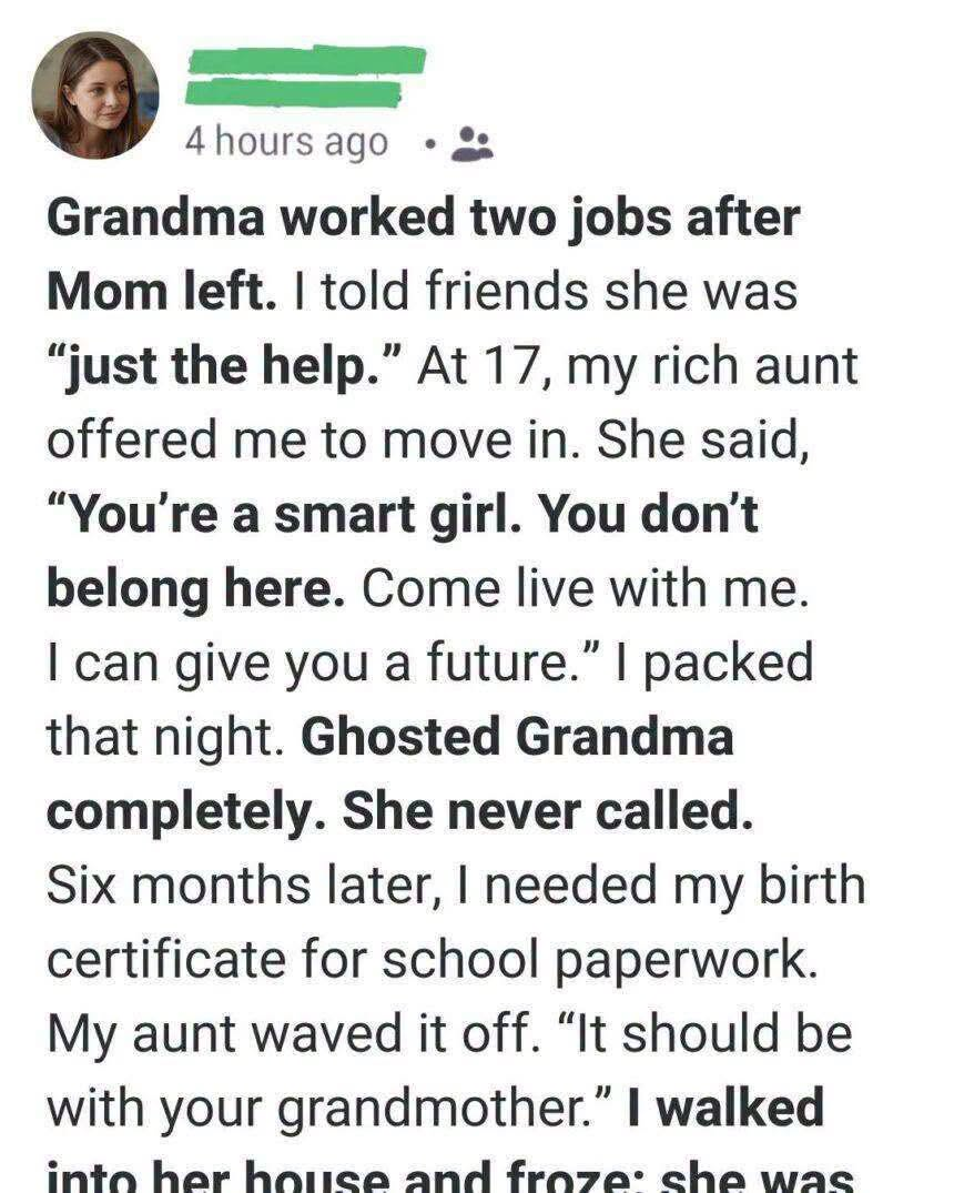 Titl She Left Her Grandmother for a Better Life, But When She Returned for a Birth Certificate, She Froze image