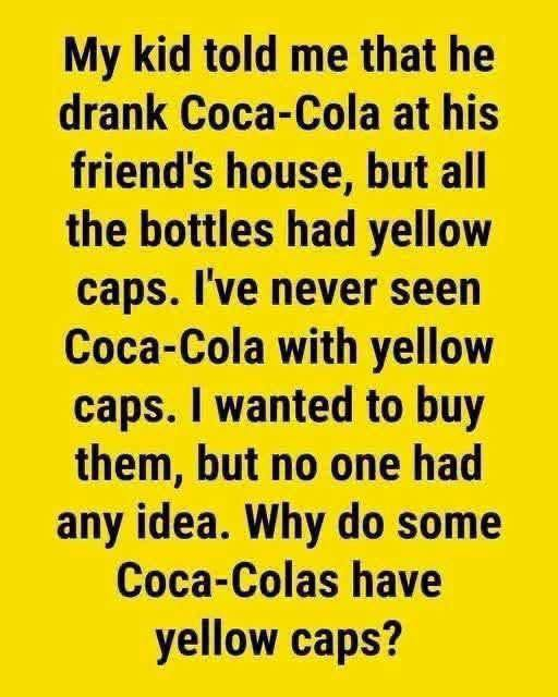 Why Do Some Coca-Cola Bottles Have Yellow Caps? image