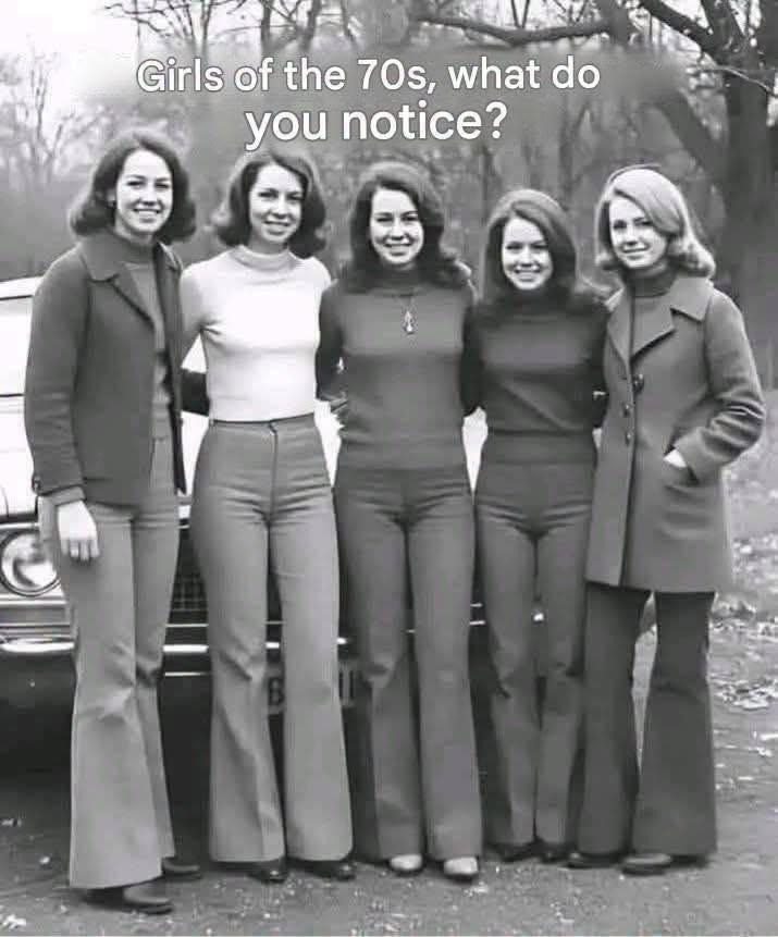 What Do You Notice in This Photo of Girls from the 1970s? image