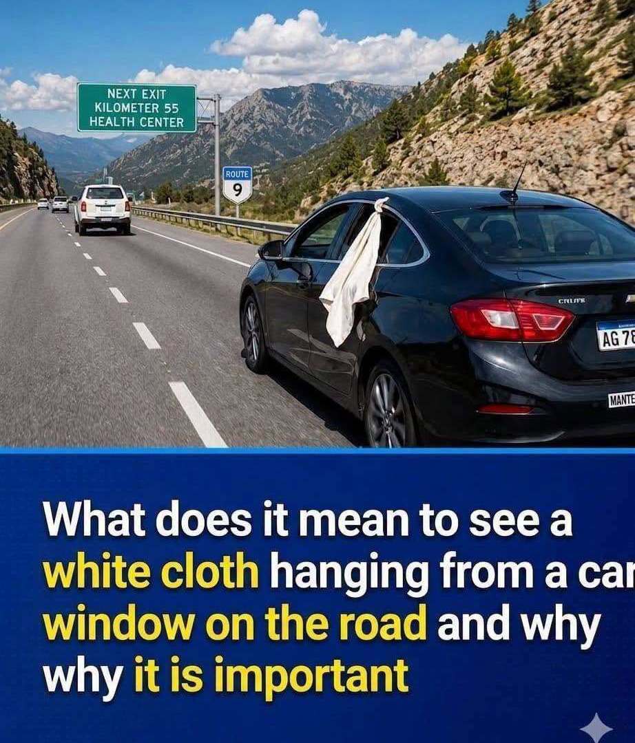 What Does a White Cloth Hanging From a Car Window Mean? image