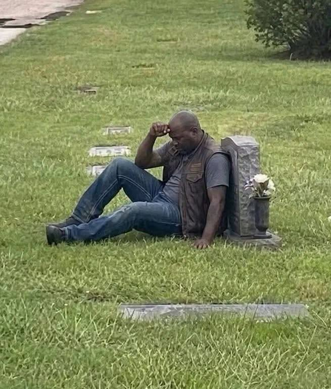 A Biker Came to My Wife's Grave Every Single Week, and for Months, I Had No Idea Who He Was image