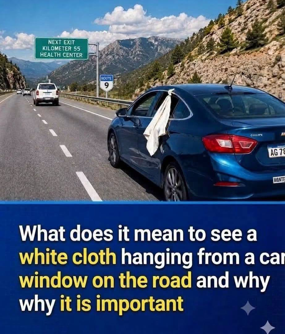 What Does a White Cloth Hanging From a Car Window Mean? image